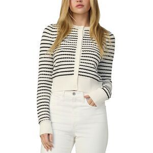 Joe's Jeans Womens the Pointelle Dani Cardigan Sweater Small Milk/Black NWT $198